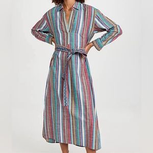 Xirena Dress Hope Painted Sunset Stripe Cotton-Blend Size XS Extra Small NEW